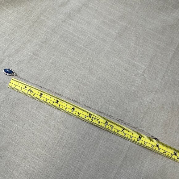 Vintage Faux Sapphire Star Pendant Sterling Silver Necklace - Picture 14 of 16